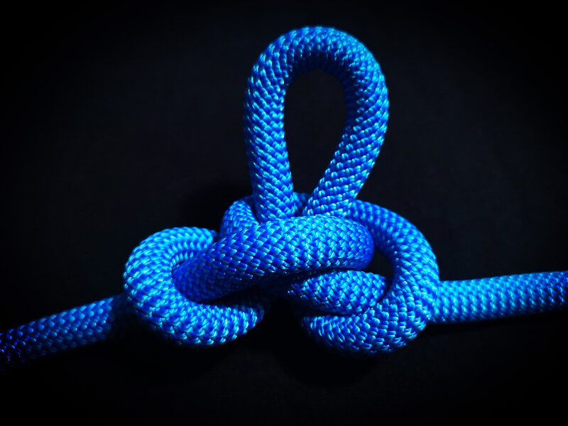 Blue Rope Knot — Dramatic, Photograph