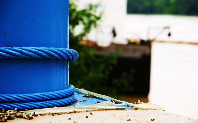 Blue Rope on Post
