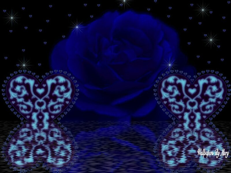 Blue Rose and Heart Designs