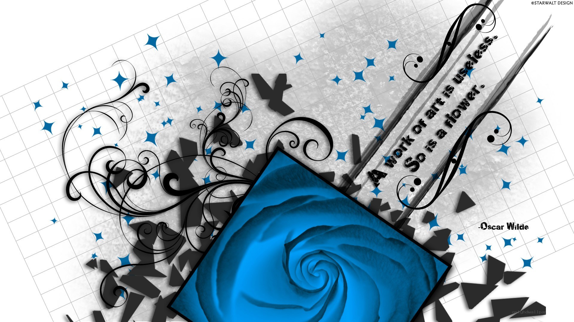 blue rose art design