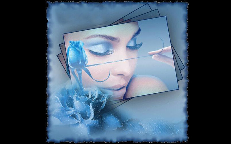 blue rose beauty collage