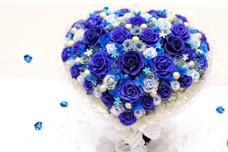 Blue Rose Bouquet — Elegant, Photograph