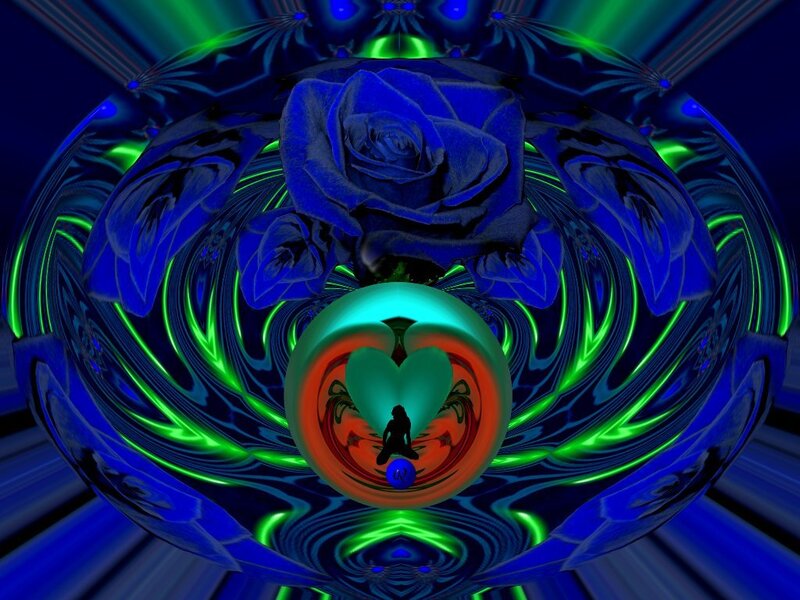 blue rose digital art
