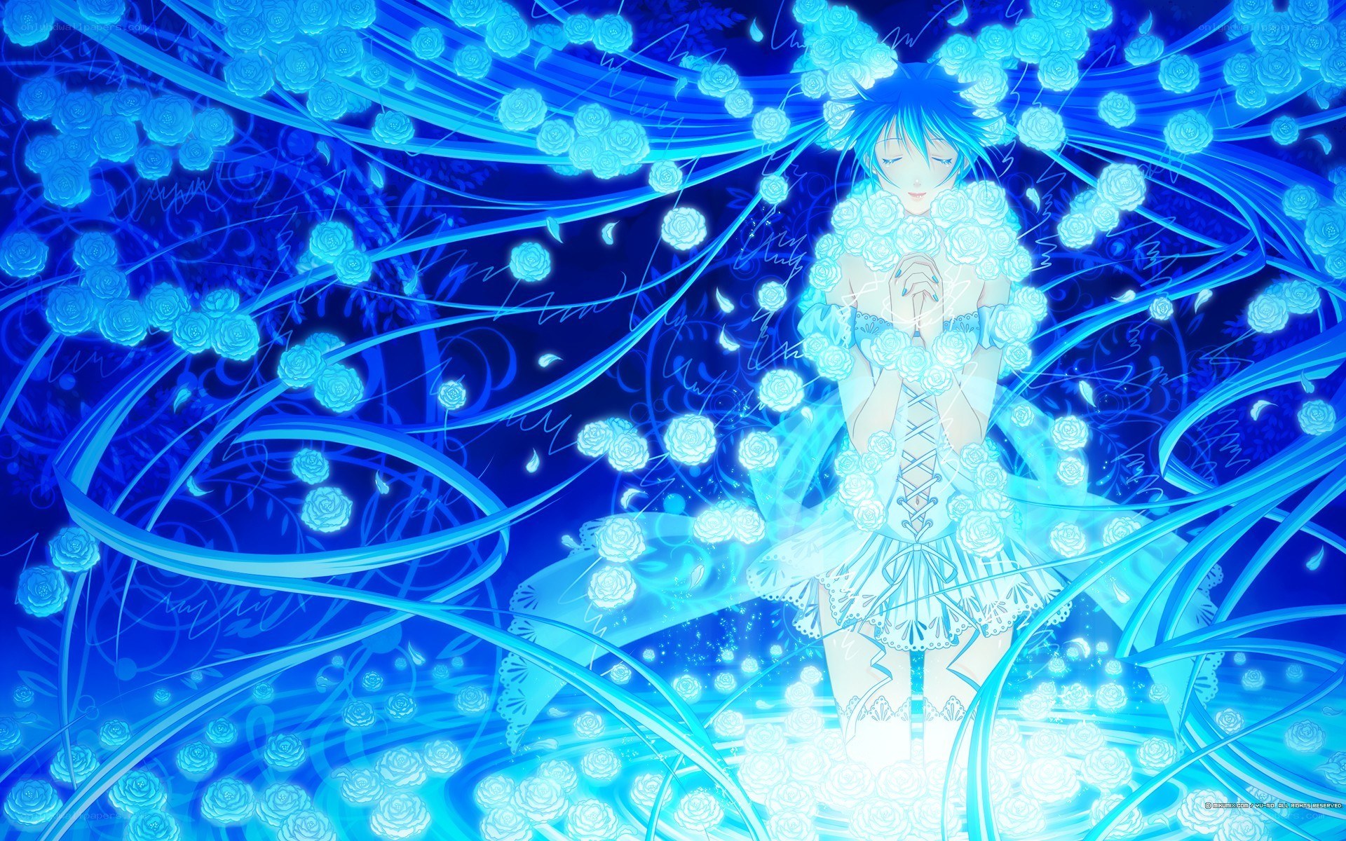 blue rose fantasy girl