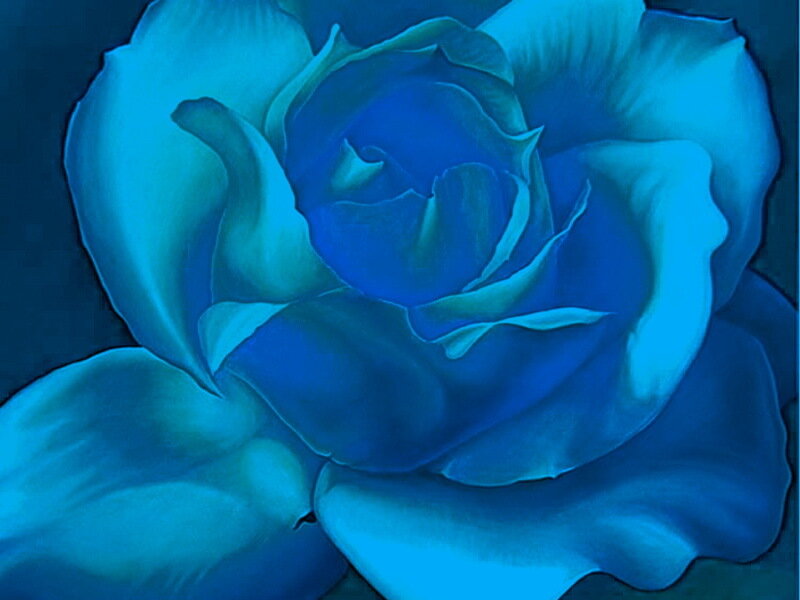 Blue Rose Flower — Serene, Painting
