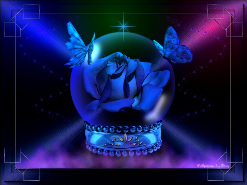 Blue Rose in Crystal Ball