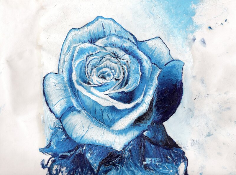 Blue Rose Painting
