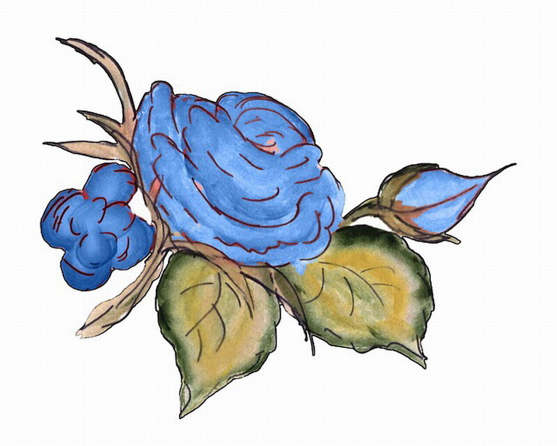 Blue Rose with Buds