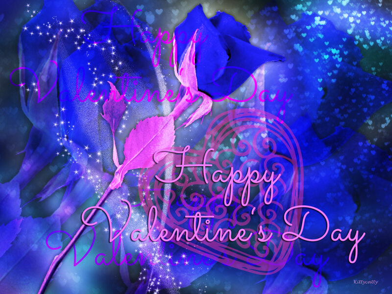 Blue Rose with Hearts