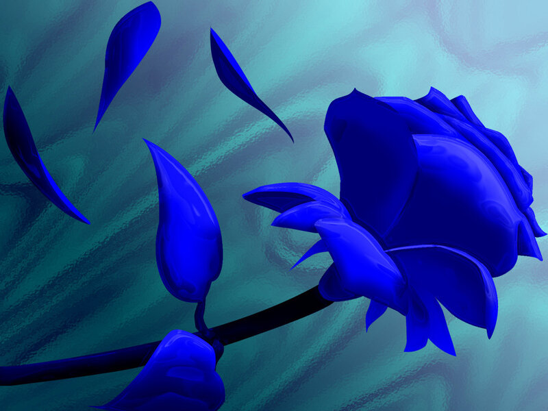 Blue Rose with Petals