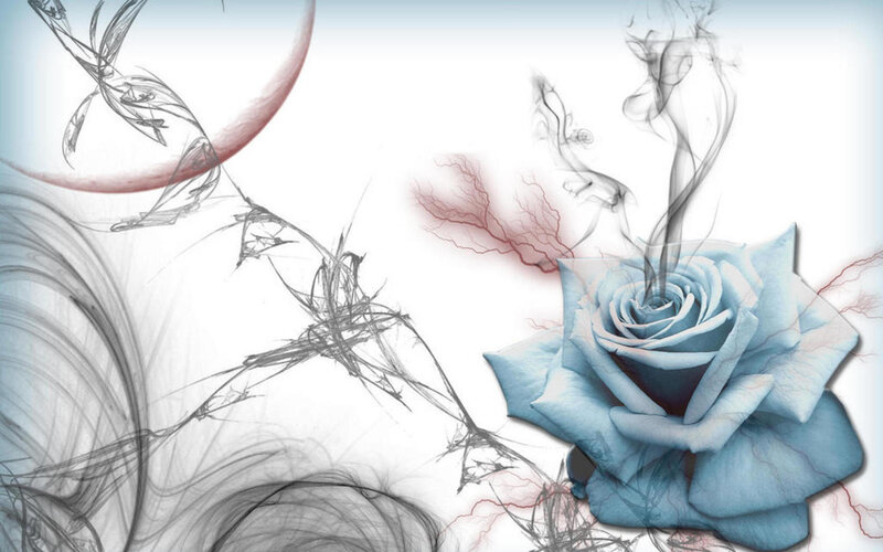 Blue Rose with Smoke