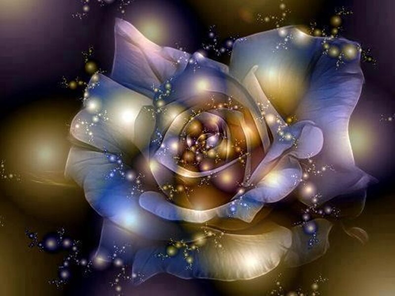 Blue Rose with Sparkles — Ethereal