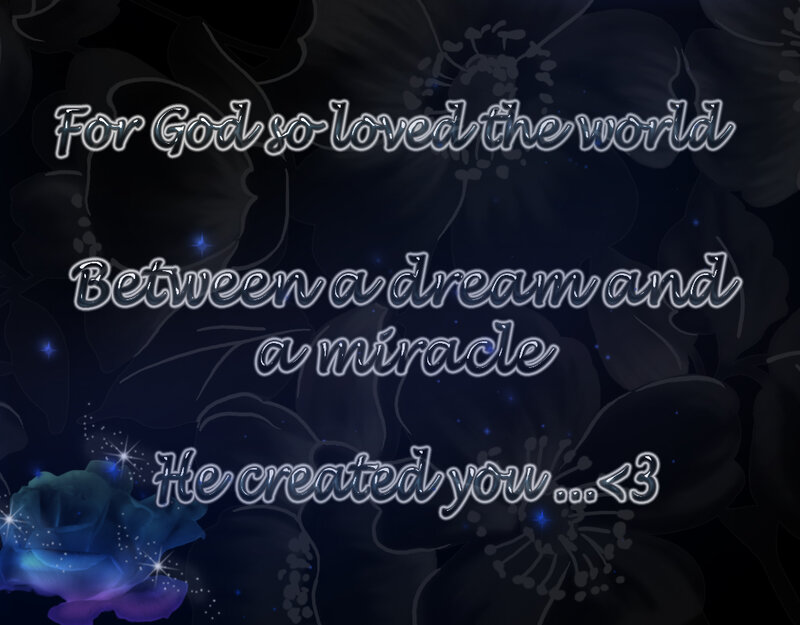 Blue Rose with Text — Black