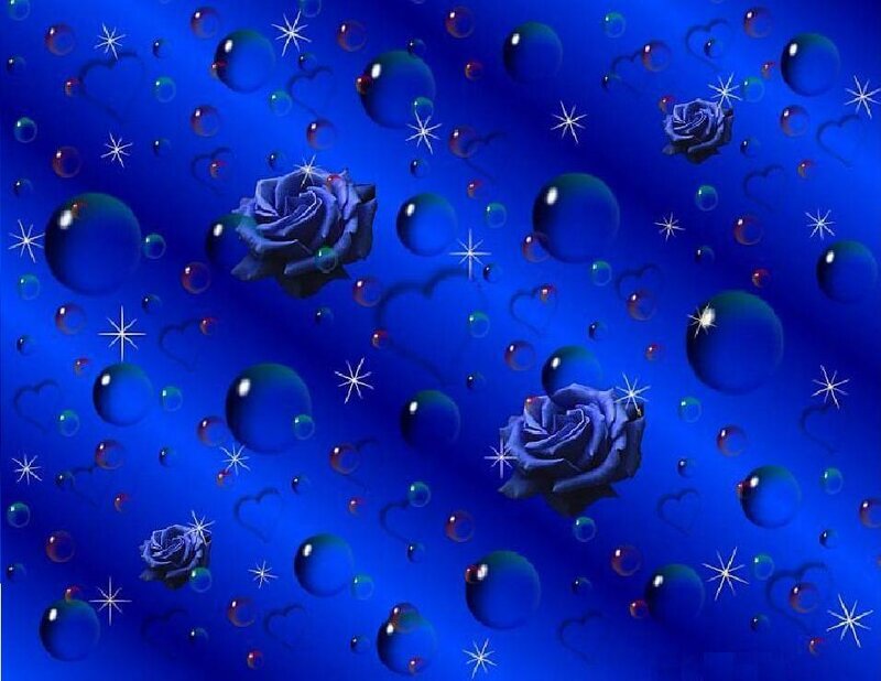 Blue roses and bubbles