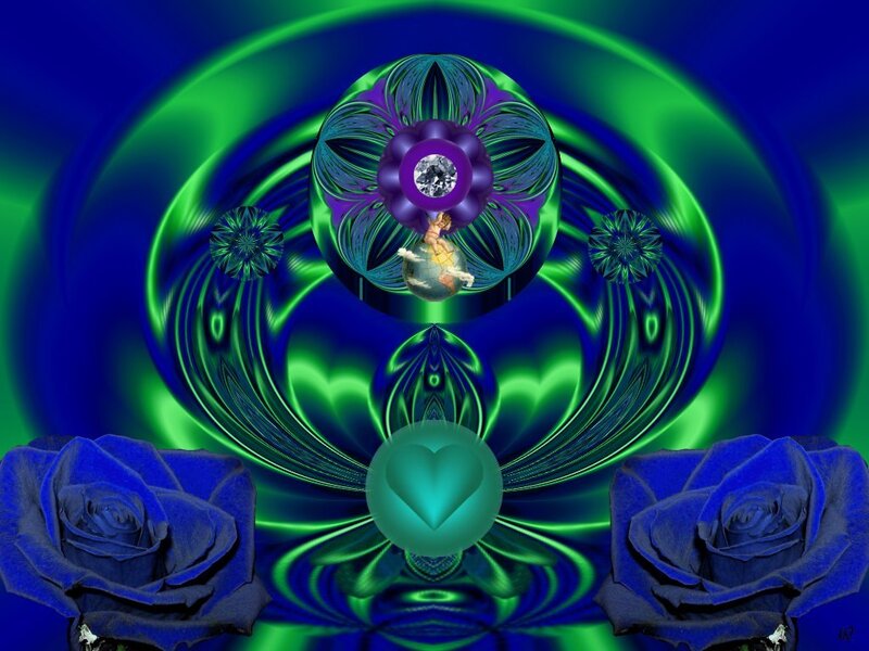 Blue roses and fractal art