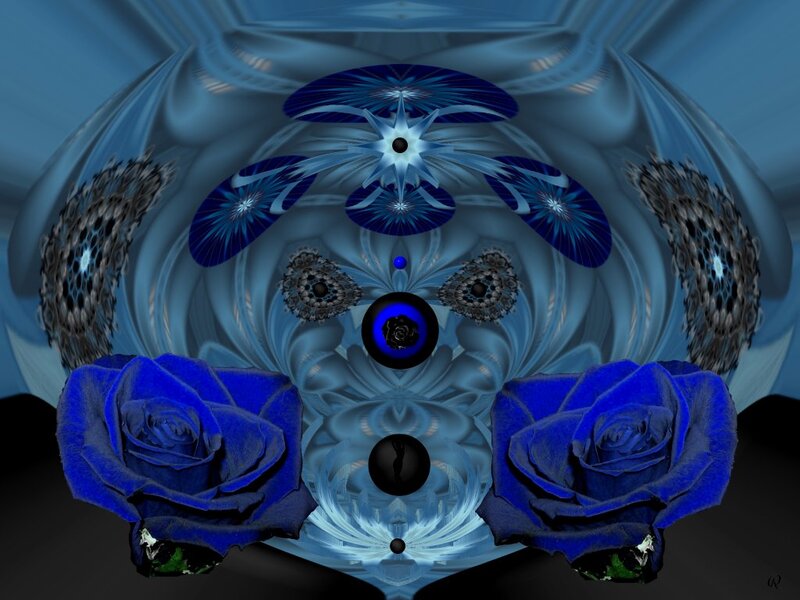 Blue Roses and Fractal Design — Abstract