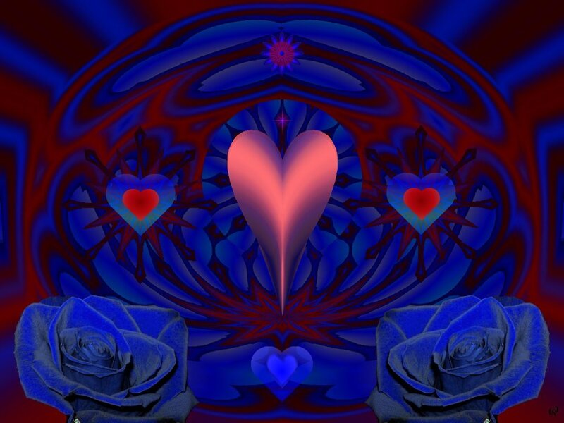 Blue Roses and Hearts