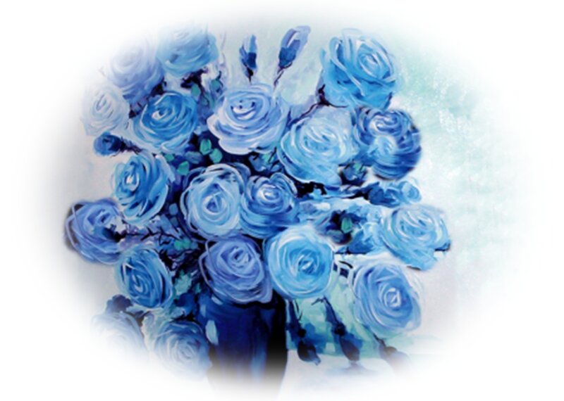 Blue Roses in a Vase — Serene