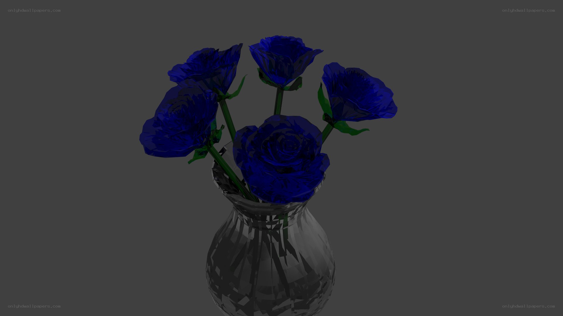 blue roses in a vase