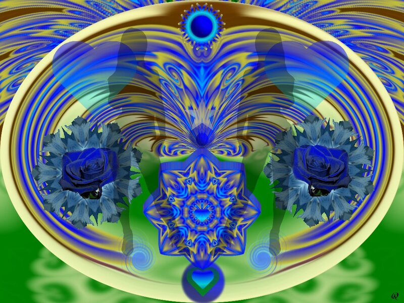 Blue Roses in Mandala