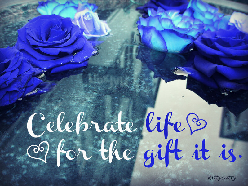 Blue Roses in Water