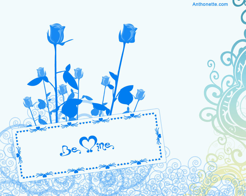 blue roses love card
