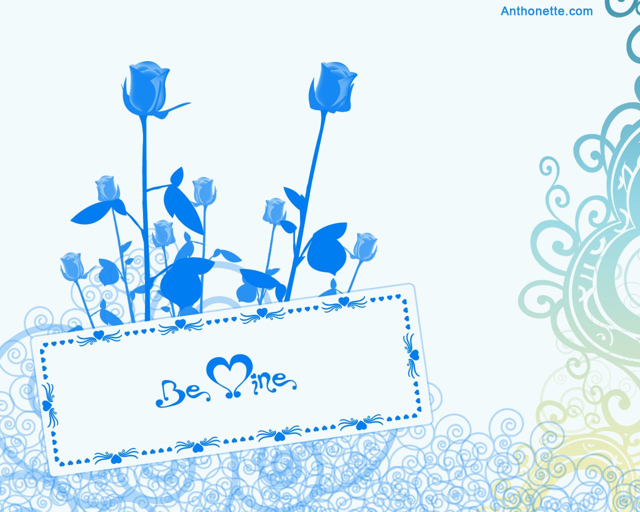 blue roses love card