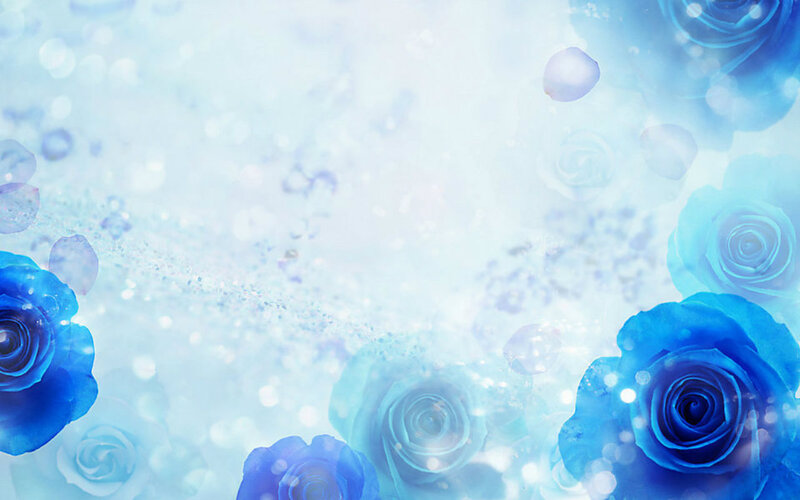Blue Roses on Light Background — Dreamy, Digital Art