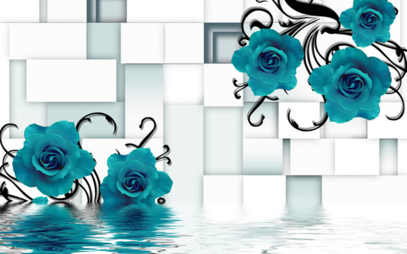 Blue Roses on Water