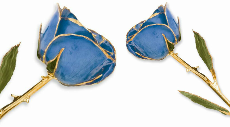 Blue Roses with Gold Stems