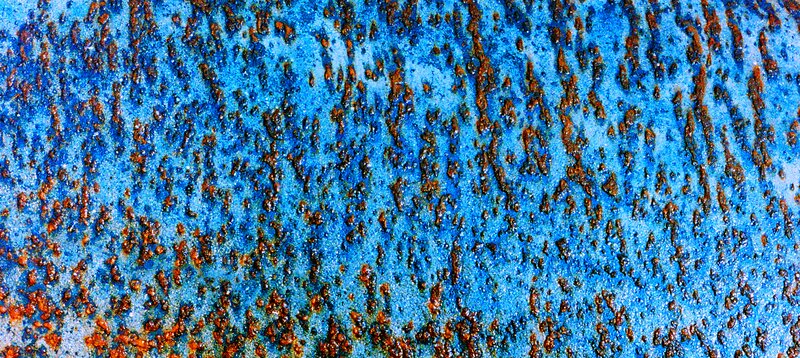 Blue Rusted Metal Surface — Textured