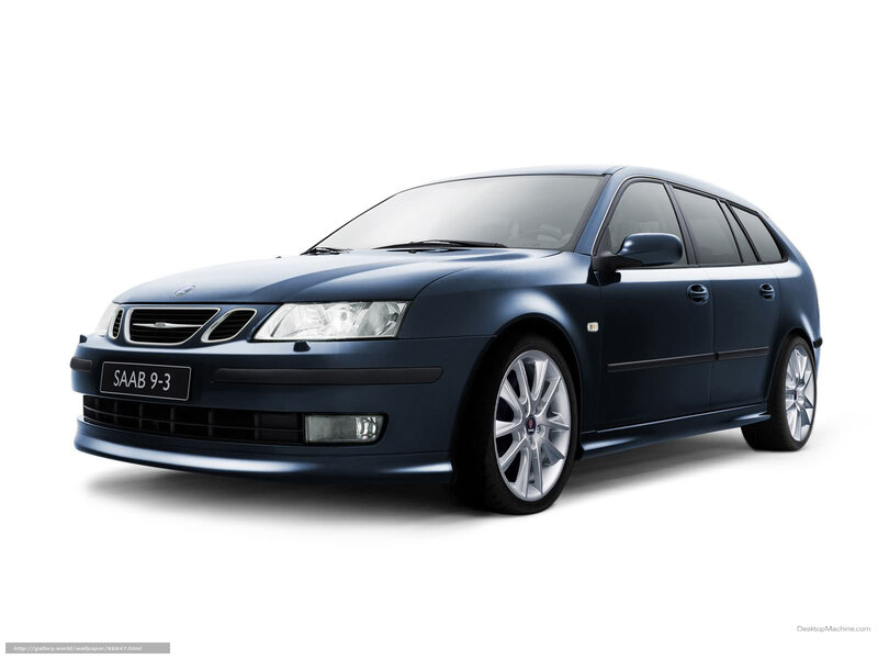 Blue Saab 9-3 Hatchback