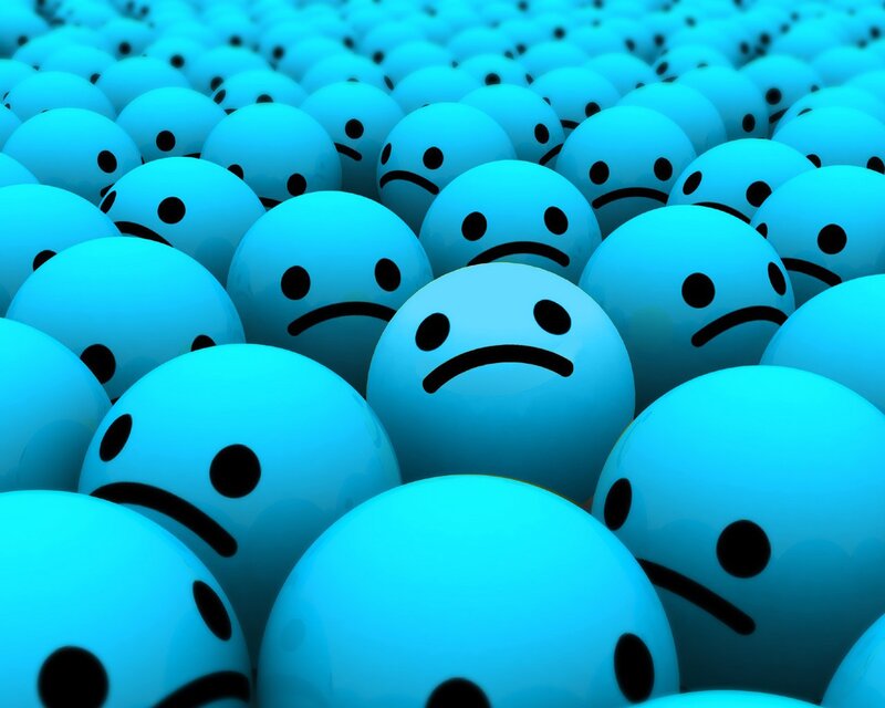 Blue Sad Face Spheres