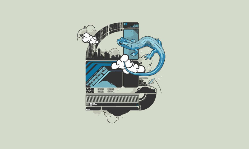 blue salamander graphic design