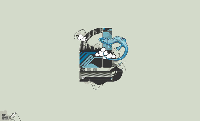 blue salamander illustration