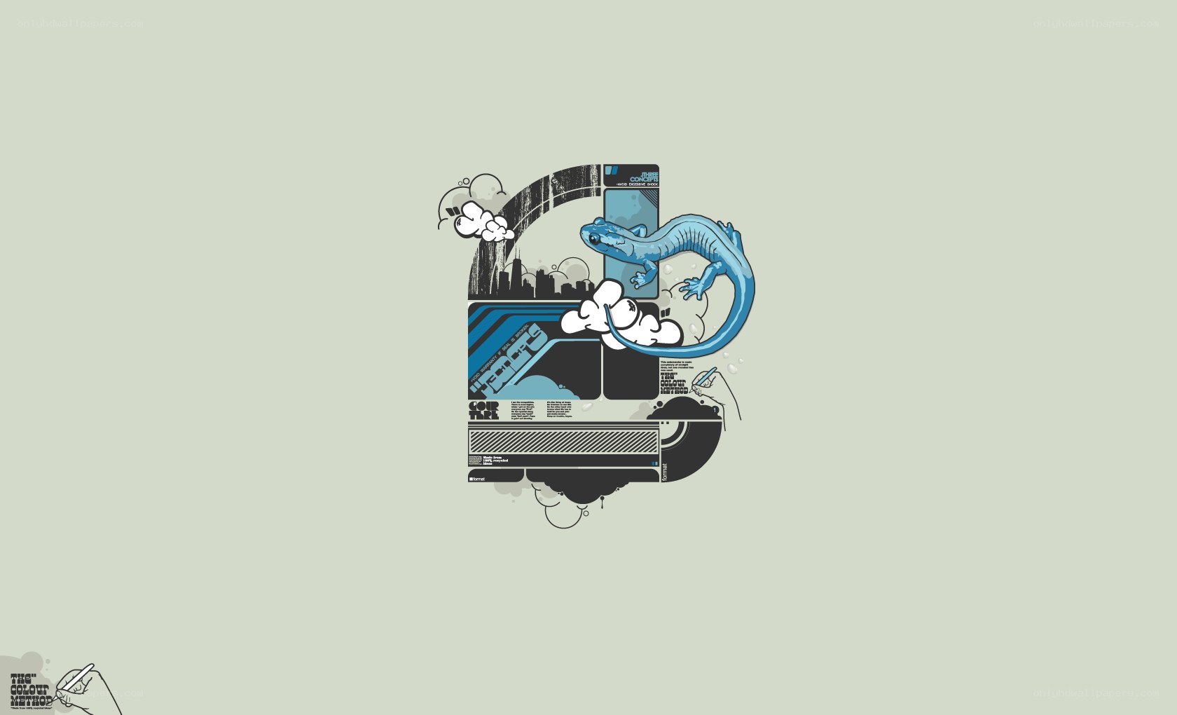 blue salamander illustration