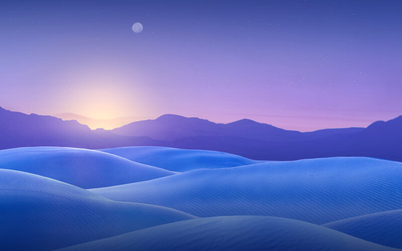 Blue Sand Dunes at Dusk