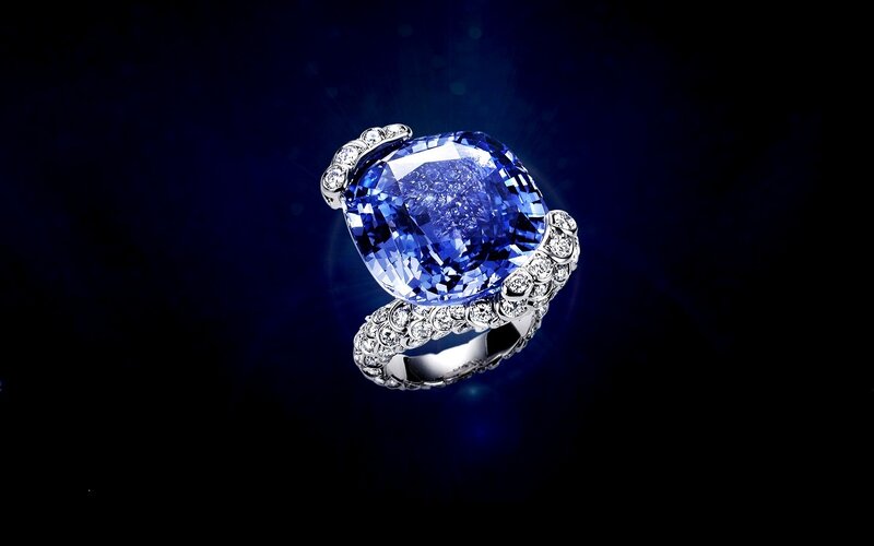 Blue Sapphire Ring — Dramatic