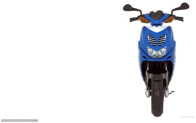 Blue Scooter Front View — Neutral, Photograph