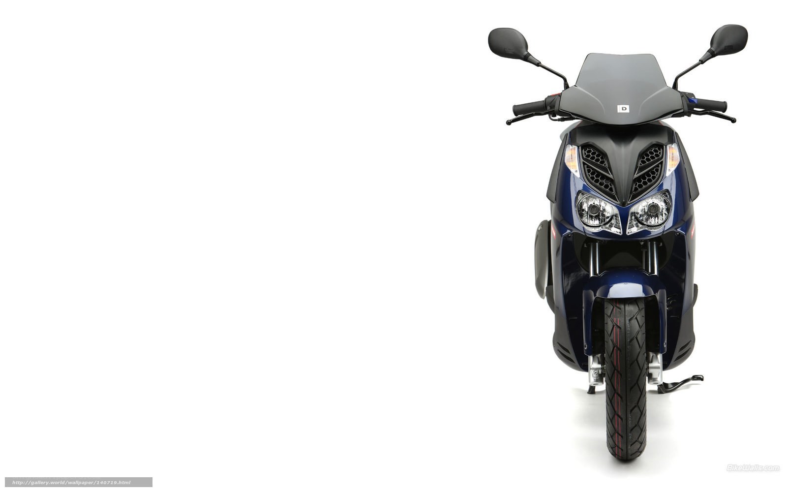 blue scooter front view