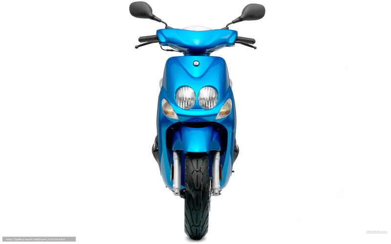 Blue Scooter — Neutral, Photograph, Headlights