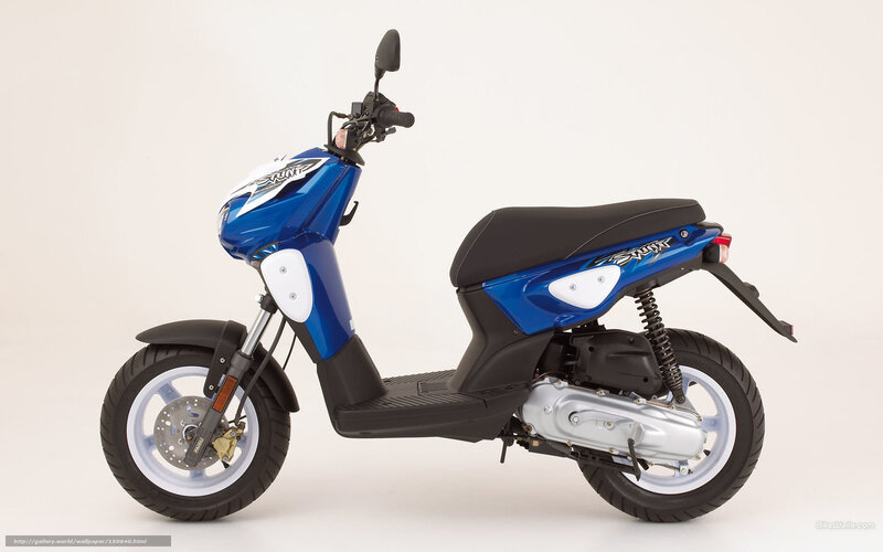 Blue Scooter — Neutral, Photograph, Seat, Handlebars