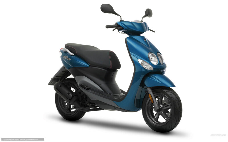 Blue Scooter — Neutral, Photograph, Seat, Headlight, Mirror