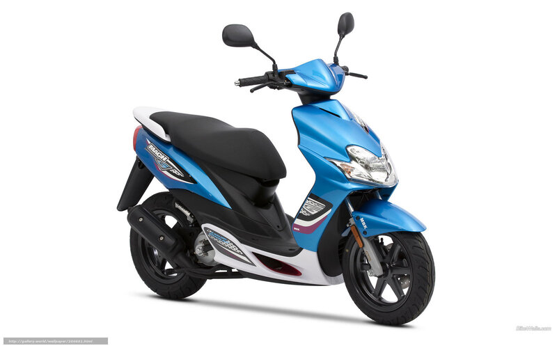 Blue Scooter — Neutral, Photograph, Seat, Headlight, Mirrors