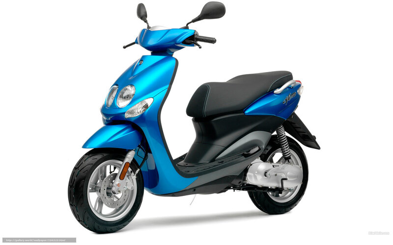 Blue Scooter — Neutral, Photograph, Seat, Headlight, Wheel