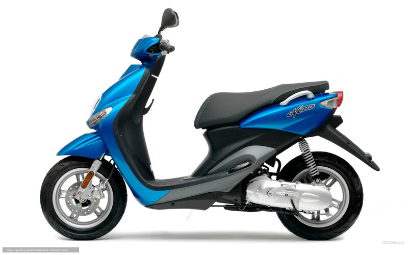 Blue Scooter — Neutral, Photograph, Seat, Wheel, Engine