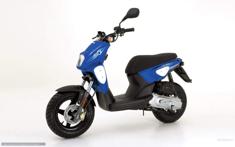 Blue Scooter — Neutral, Photograph, Seat, Wheel, Handlebar