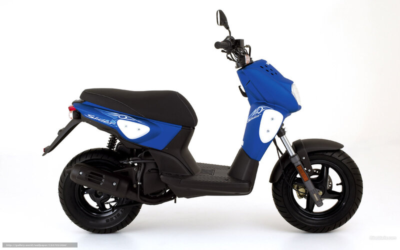 Blue Scooter — Neutral, Photograph, Seat, Wheel, Mirror