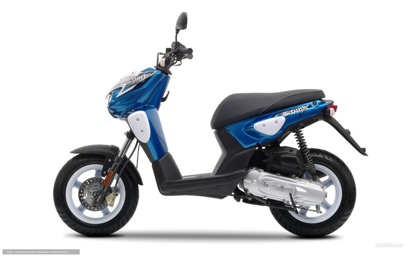 Blue Scooter — Neutral, Photograph, Seat, Wheel