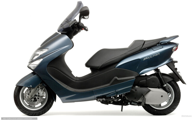 Blue Scooter — Neutral, Photograph, Seat, Windshield, Headlight
